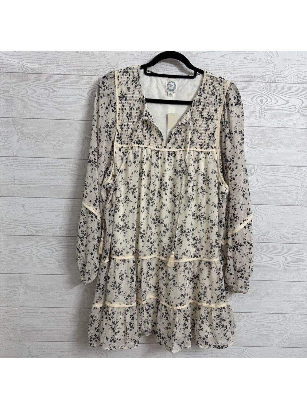 Blue Rain Women’s Shear Floral Tier Mini Dress. Size XL